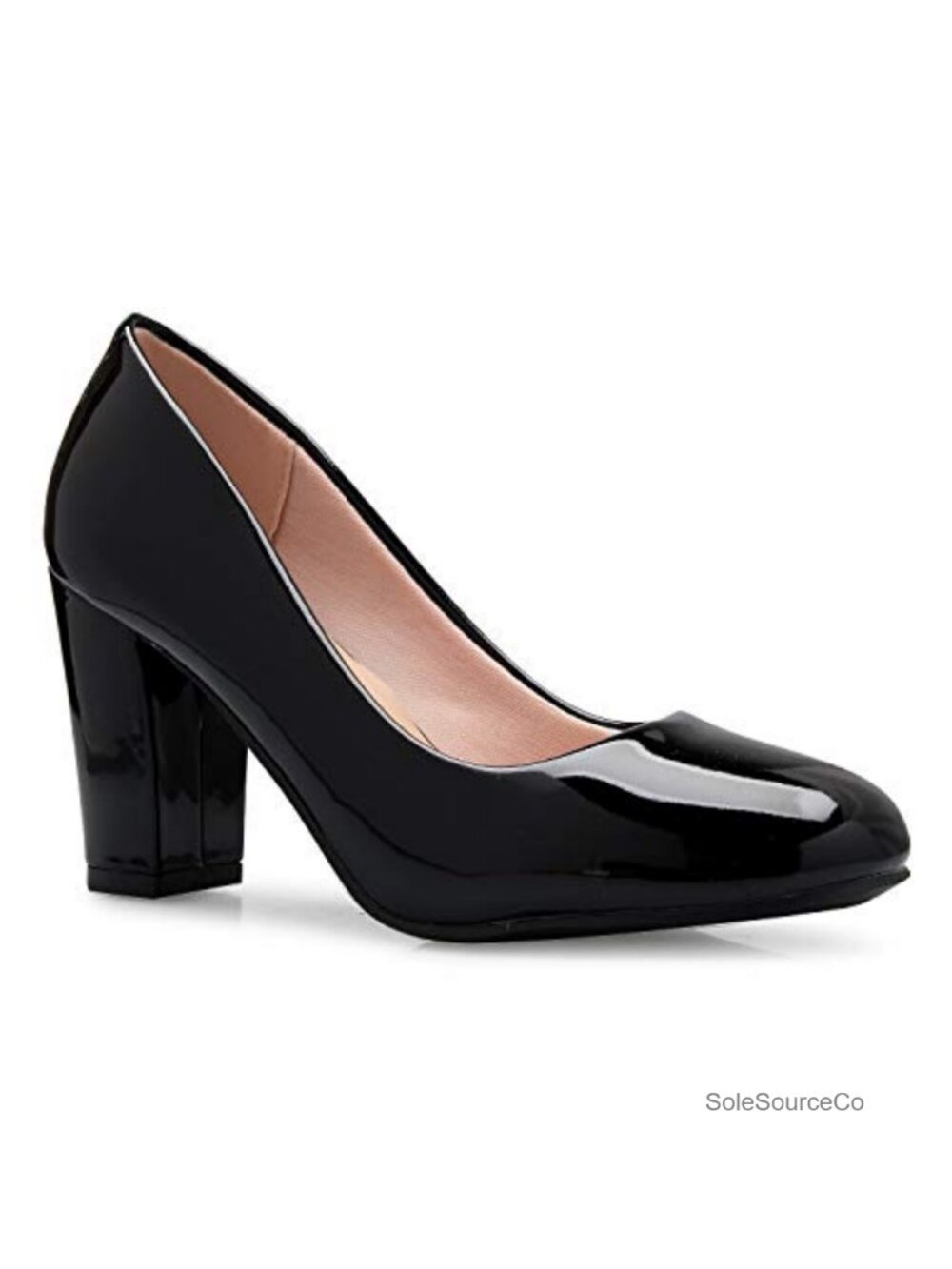 Olivia K Women's Classic Round-Toe Platform Pumps High Block Heel - Adorable,